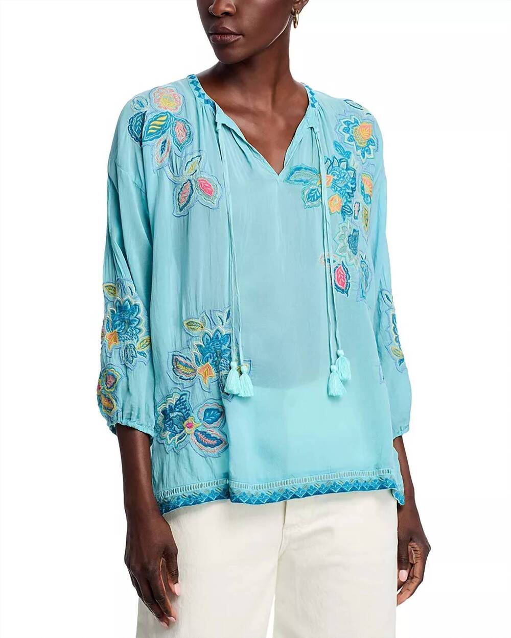 NEW JOHNNY WAS margot blouse in marine blue